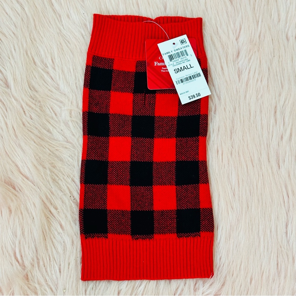 Charter Club Buffalo Check Plaid Dog Sweater